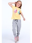 T-shirt with yellow application NDZ8171 - Online store - Boutique